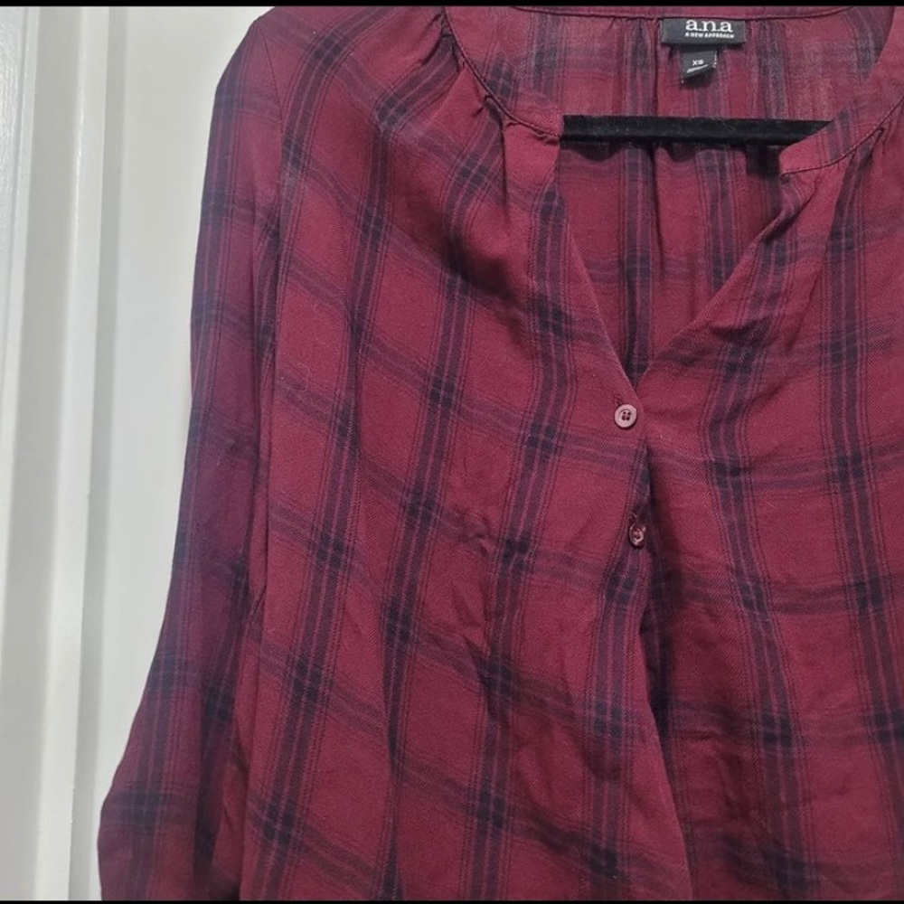 Patterned Burgundy Blouse
